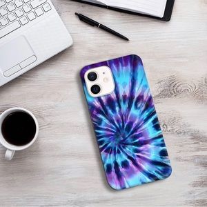 NEW- iPhone 12pro case Tie Dye Blue Swirl